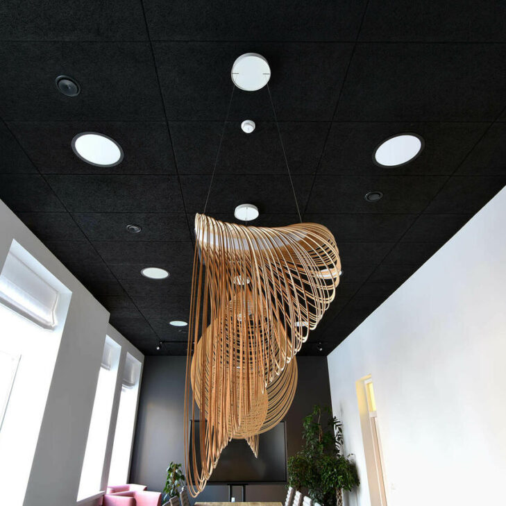 Cewood akustinės plokštės 1200x600x25mm juodos spalvos